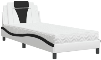 vidaXL Bett "Viana" mit Matratze Weiß und Schwarz 80x200 cm Kunstleder 3208760