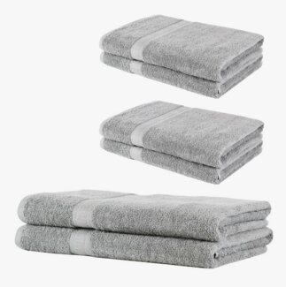 Badekönig Handtuch Set, aus 6 Handtüchern je 4 St. 50x100 cm & 2 St. 70x140 cm - 100% Baumwolle