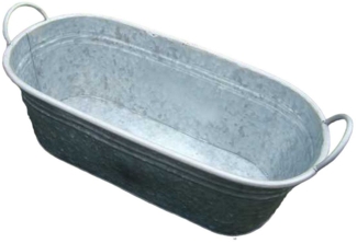 Deko-Impression Pflanzkübel Zinkwanne Pflanztopf Zinkbottich Blumentopf 42,5 cm silber-grau (1 St)