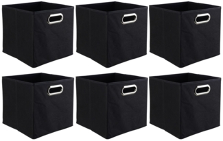 casa NOVA Aufbewahrungsbox ENNI, 6er Set, Vlies, B 27 cm x T 27 cm, Schwarz