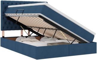 vidaXL Aufbewahrungsbett mit Matratze Blau 140 x 190 cm Kunstleder 3371846