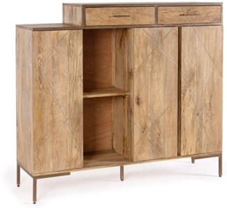 Highboard Jaidev aus Mangoholz, 145 cm