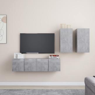 vidaXL 4-tlg. TV-Schrank-Set Betongrau Spanplatte [3079105]