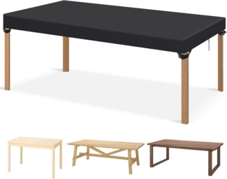 Gartentisch Abdeckung 150x90x15cm Wasserdicht Schwarz Oxford Gewebe
