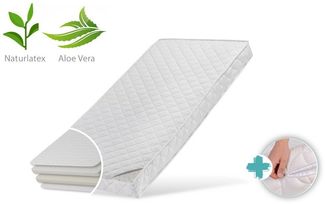 Kindermatratze LATEX DELUXE mit Aloe Vera-Bezug und zwei Härtegraden, Kids Collective, 10 cm hoch, Eco 5-zertifiziert,Naturlatex,Luxus-Matratze,Wendematratze