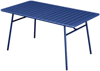 Vente-unique - MIRMANDE Gartenessgruppe Metall Blau - B 100 cm x H 75 cm x L 200 cm