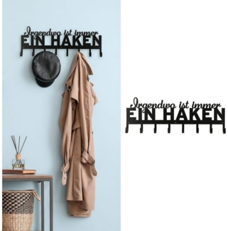 CEPEWA Garderobenleiste Garderobenleiste "Haken" 70 x 5 x 25 cm Spruch 8 Haken