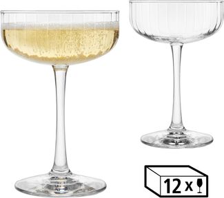 LIBBEY Champagnerglas Libbey Trinkglas, 12er Set -LINEAR-, 12-tlg, Glas, 251 ml, hochwertig verarbeitet, im modernen Design