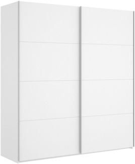 Dmora Kleiderschrank 2 Türen Alias, Kleiderbügel für Schlafzimmer, Mehrzweckschrank, 180x65h204 cm, Glänzendes Weiß