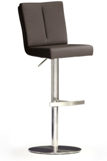 Barstuhl 'Bruni II' - Kunstleder Braun - Edelstahl