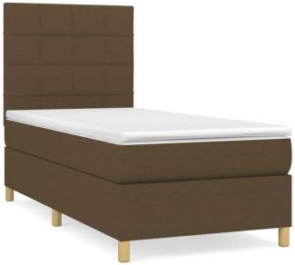 vidaXL Boxspringbett mit Matratze Dunkelbraun 100x200 cm Stoff 3142316
