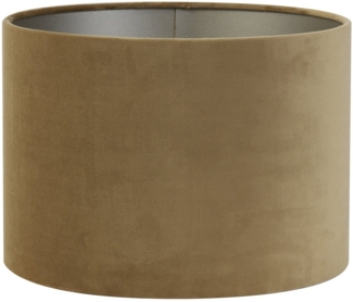 Light & Living Lampenschirm VELOURS, Ø 30 cm, Karamell, Braun, Stoff, PVC, Metallhalterung