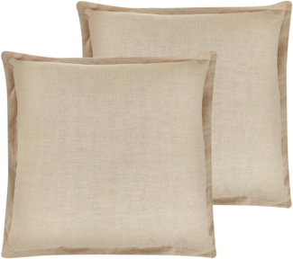 Kissen 2er Set Ohne Muster GUZMANIA 45 x 45 cm Beige