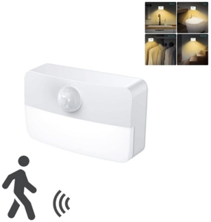 QUBEBU Nachtlicht LED Nachtlicht Wandlampe Bewegungsmelder Licht für Kinderzimmer, Flur, LED fest integriert, Warmweiß, Kaltweiß, Nachtlichtfunktion, Kinder mit Haftend für Kinderzimmer, Schlafzimmer, Treppen, Flur,Küche