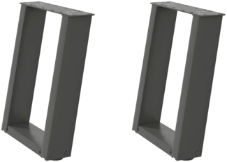 vidaXL Couchtischbeine U-Form 2 Stk. Anthrazit 38x(42-43) cm Stahl 4012762