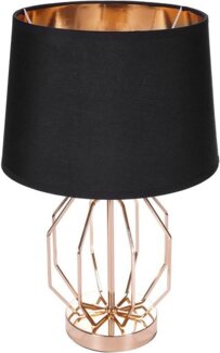 BRUBAKER Nachttischlampe Vintage Tischlampe Gold Gitter Muster, ohne Leuchtmittel, Moderne Tischleuchten mit Metallfuß, Höhe 45 cm, Deko Nachttischlampen