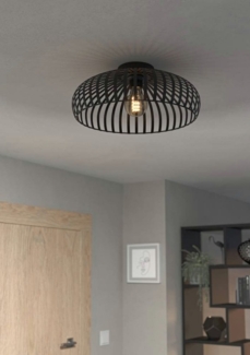 Eglo 900721 Deckenleuchte MOGANO 3 Stahl schwarz E27 1X40W H:18cm Ø43cm dimmbar