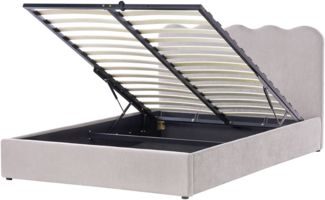 Bett mit Stauraum Stoff NANTERRE 160 x 200 cm Beige