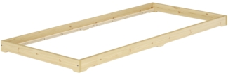 Studentenbett Futon extra niedriges Holzbett 90x200 Fichte Tanne geölt V-60.47-09 Rollrost und Matratzen inkl.