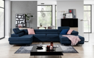 Eltap Rodrigo Ecksofa (Inari 80) Seite links, Blau, 58 x 90 x 202 cm