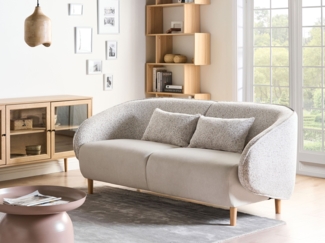 Beliani 'UMEA' Sofa, Stoff hellbeige, 190 x 85 x 78 cm