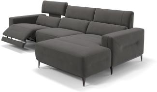 Sofanella Eckcouch TERAMO Ecksofa Wohnlandschaft Stoffsofa in Dunkelgrau M: 324 Breite x 101 Tiefe