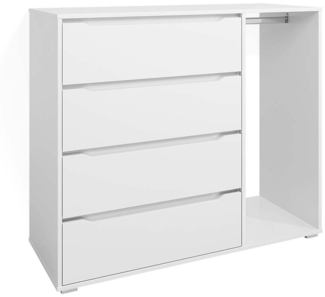 Vicco Kinderkleiderschrank Weiß 120x101.9 cm mit 4 Schubladen, Ruben