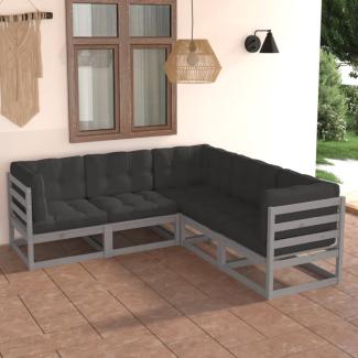 vidaXL 5-tlg. Garten-Lounge-Set mit Kissen Massivholz Kiefer 3076776