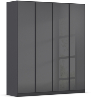 Drehtürenschrank >Monostar< in Glas basalt / grau metallic - 181x210x54 (BxHxT)