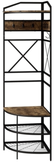 Vicco Garderobe Schwarz/Eiche rustikal 50x183 cm, Fyrk
