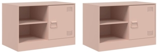 vidaXL TV-Schränke 2 Stk. Rosa 67x39x44 cm Stahl 841694