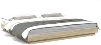 vidaXL Bettgestell mit LED Sonoma-Eiche 180x200cm Holzwerkstoff 3281079