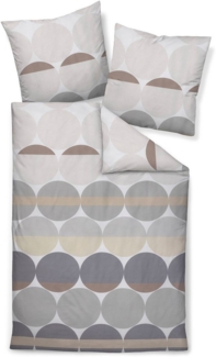 Janine Mako-Satin Bettwäsche 155x220,80x80 2 teilig J. D. 87104-08-512 grau sand