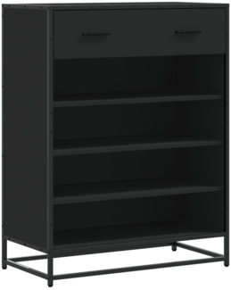 vidaXL Schuhschrank Schwarz 75x38x97,5 cm Holzwerkstoff Metall 3300875