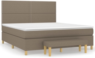 vidaXL Boxspringbett mit Matratze Taupe 180x200 cm Stoff 3137097