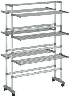 vidaXL Wäscheständer mit Rollen 89x64x129 cm Aluminium 154603