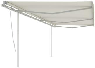vidaXL Markise Manuell Einziehbar mit Pfosten 6x3 m Creme 3069997