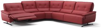 Sofanella Wohnlandschaft PERLO Ledercouch Ecksofa Eckcouch in Rot M: 312 x 312 Breite