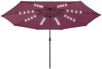 vidaXL Sonnenschirm mit LED-Beleuchtung 400 cm Bordeaux 312534