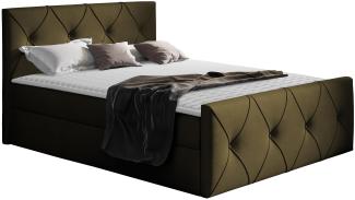 Mirjan24 Boxspringbett Nakir Lux, Grün 200 x 200 cm