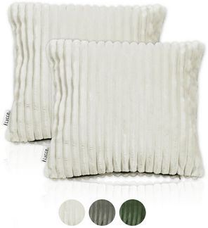 Lycce Dekokissen Kissenbezug Deluxe aus extra breitem, flauschigem Cordstoff 50x50cm