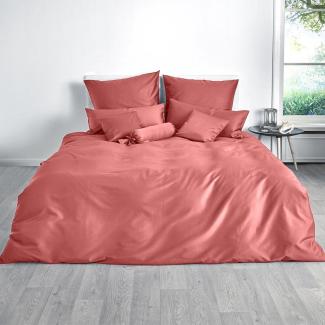 Traumschlaf Uni Mako-Satin Bettwäsche|135x200 cm + 80x80 cm| marsala