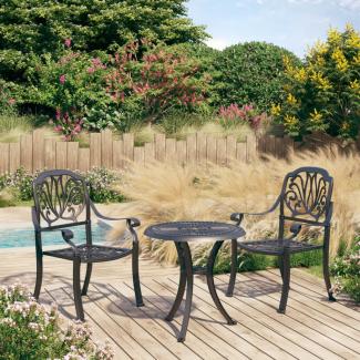 vidaXL 3-tlg. Bistro-Set Aluminiumguss Schwarz 3070566