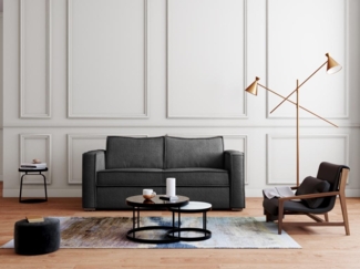 Vente-unique - Schlafsofa mit Matratze 3-Sitzer - Cord - Anthrazit - Liegefläche 140 cm - Matratze 14 cm - LORETO