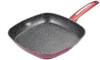 Schäfer Pfannen Hochwertiges Kochgeschirr – Für Perfektes Kochen und Braten Grillpfanne 28x28cm Metallic Red