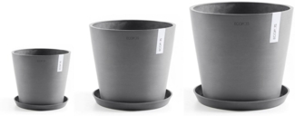 ECOPOTS Blumentopf Amsterdam (Set, 3 St), verschiedene Größen mit passendem Untersetzer