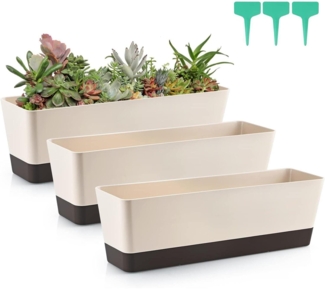 Skelang 3er Set Blumenkasten 42,4 cm rechteckig Kunststoff Außenbereich
