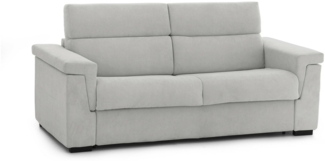 Dmora 2-Sitzer Schlafsofa Brusasco, Schlafsofa fürs Wohnzimmer, gepolstert, abnehmbar, 100 % Made in Italy-Qualität, 205x95 h100 cm, Hellgrau