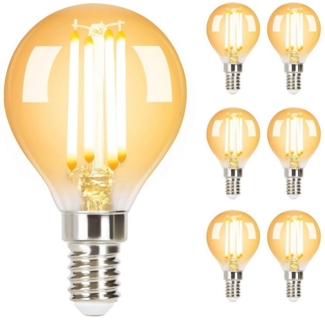 ZMH LED-Leuchtmittel Edison LED Vintage Glühbirne - G45 2700K E14//E27, E14, 6 St, warmweiß, Filament Retro Glas Birne Energiesparlampe