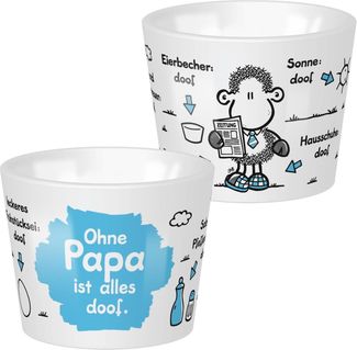 Eierbecher Porzellan Ø 5,2cm H 4.2cm Sheepworld Ohne Papa ist alles doof 070269